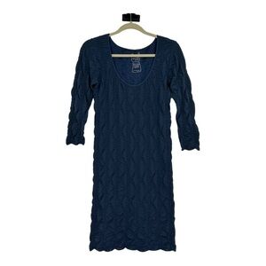 NEW Tees By Tina Groove Tunic Dress in Vintage Blue 22D OSFM MSRP $110